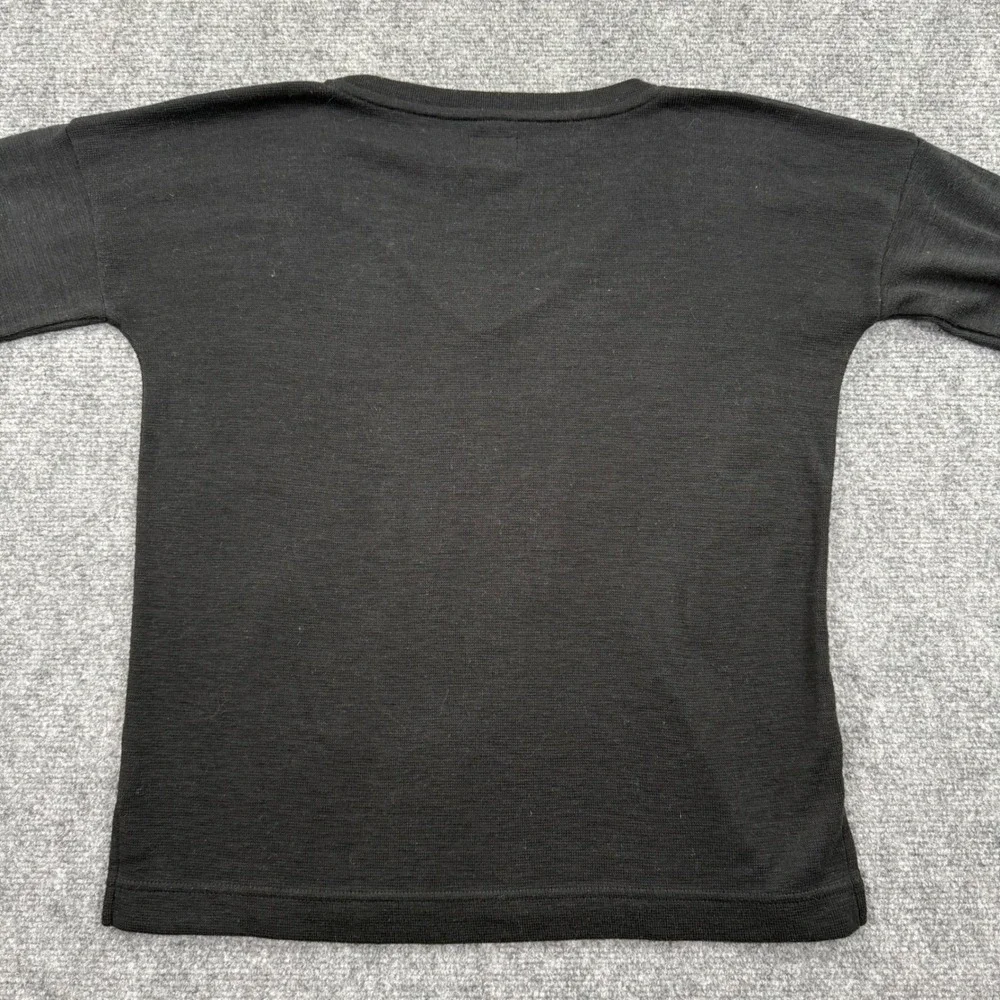J. Crew Vintage Fleece Pullover‎ Small Black V-Neck Long Sleeve Sweater Women's